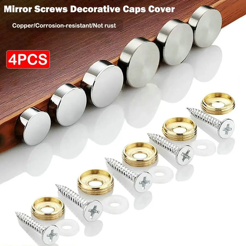 Home Improvement Copper Screws Decorative Cap Silver Multiple Sizes Decoration Screw Covers Mirror Fixing Nails Mirror Quake