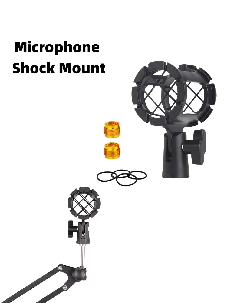 Microphone Shock Mount Microphone Shock Stand Anti Vibration Mic Holder Clamp Universal For Condenser Microphone Quake Default Title