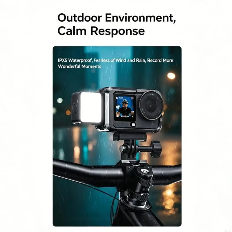 Mini Video Light for Action Camera, Rechargeable Fill Light with One-Button Brightness Control for Portrait and K1KF Quake