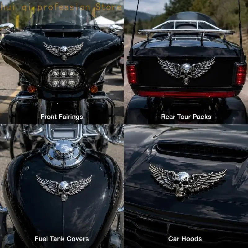3D Winged Skull Badge Accent Fairing for Garage and Bike Builds H8WE Quake