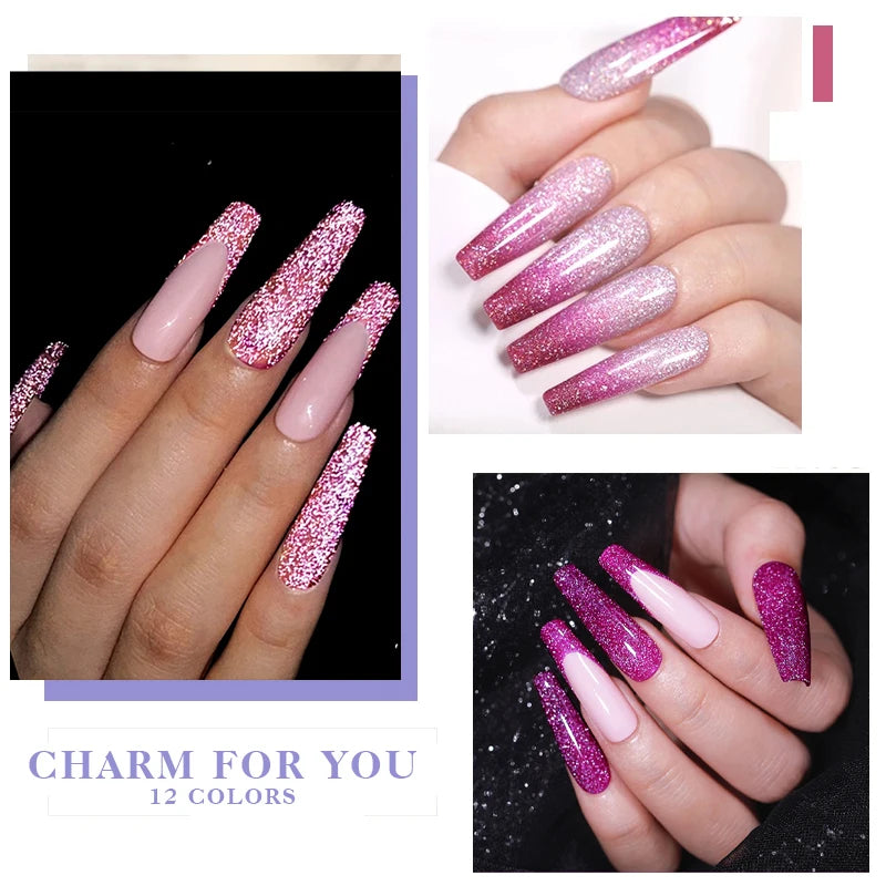 10ml Glitter Thermal Gel Nail Polish 3 Layers Temperature Changing Semi Permanant Soak Off UV LED Nail Art Gel Varnish DIY Gel Quake
