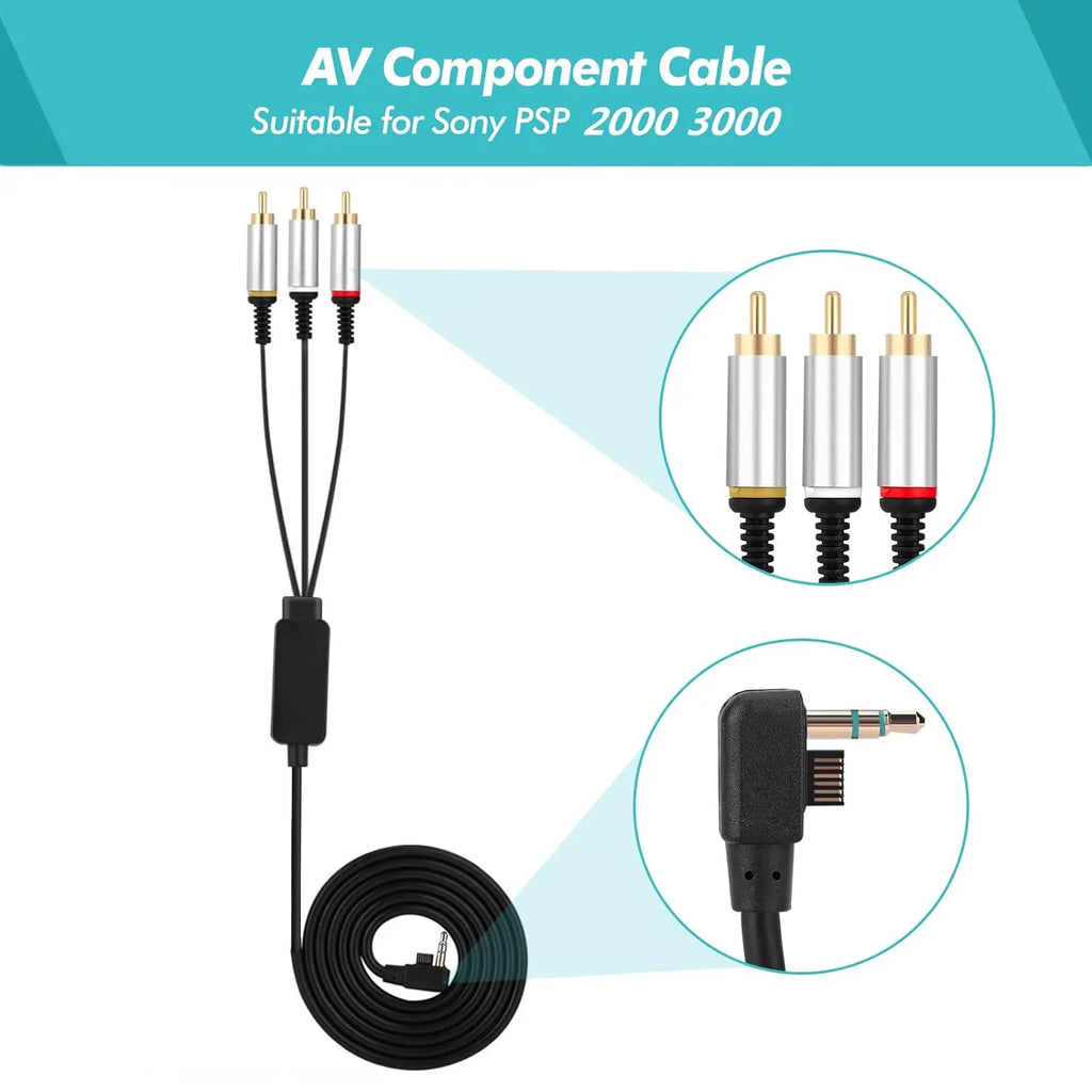 Composite HD AV TV Cable Lead Scart for PSP Slim 2000 3000 Quake