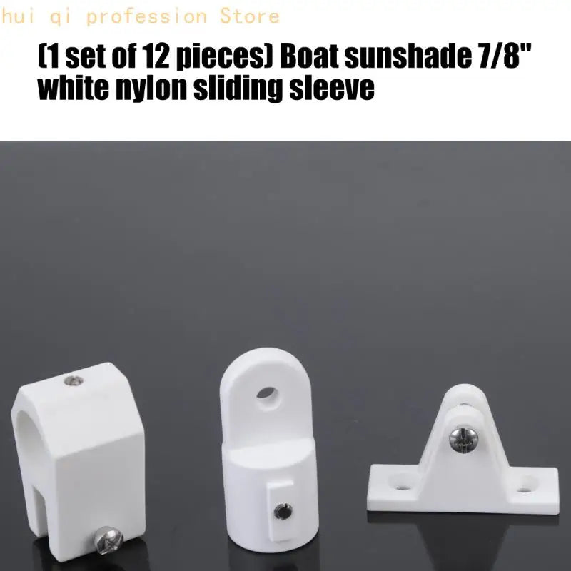 7/8 Inch Marine Top Jaw Slide Fittings, White Nylon 12 Piece Boat Hardware Set H8WE Quake