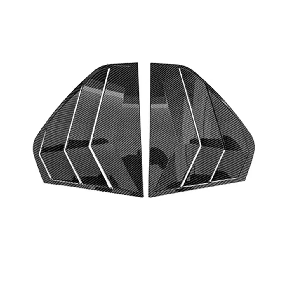 For VW Golf MK8 2020-2023 Car Rear Louver Window Quarter Side Shutter Cover Trim Sticker Vent Scoop ABS Carbon Fiber Black Auto Quake Carbon