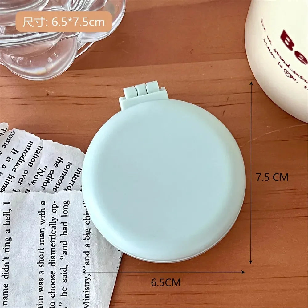 Small Size Hair Comb with Folding Mirror Traveling Portable Massage Folding Comb Women Girl Air Cushion Hair Brush Styling Tools Quake green