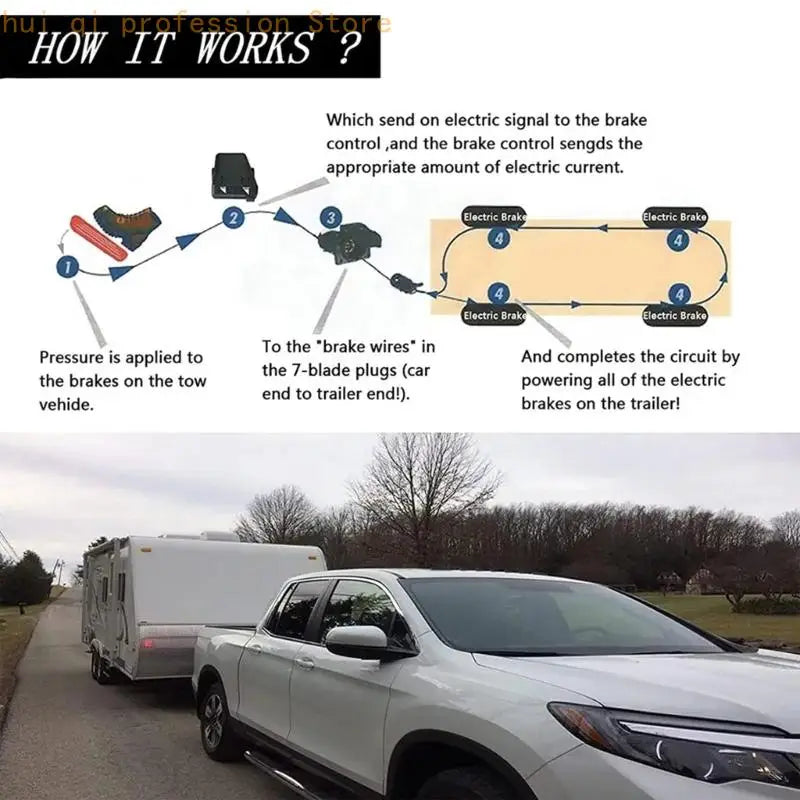 Axles Adaptive Trailer Brake Controller Shockproof Plastic Housing Intelligent Response Technology Simplified User H8WE Quake