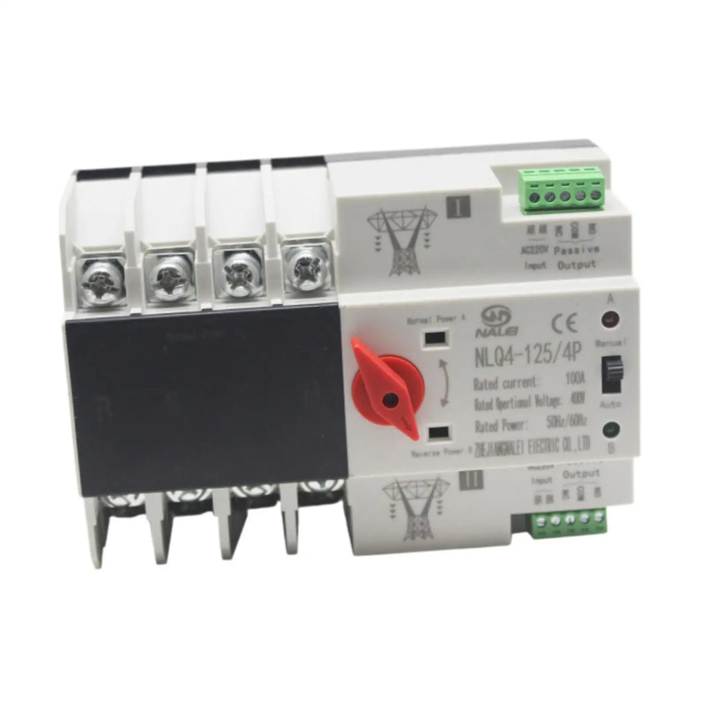 100A Flame Retardant Shell Easily Install Wear Resistant Electrical Selection Switch Double Power Automatic Transfer Switch Quake 100A 4P