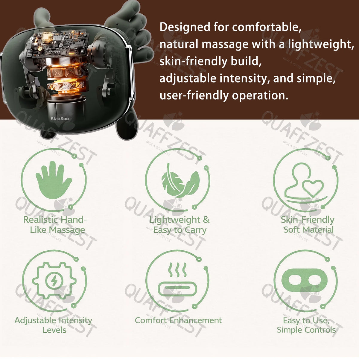 4D Bionic Finger Neck Shoulder Massager Wireless Neck Cervical Trapezius Kneading Massage Shawl Brushless Motor Neck masajeador Quake