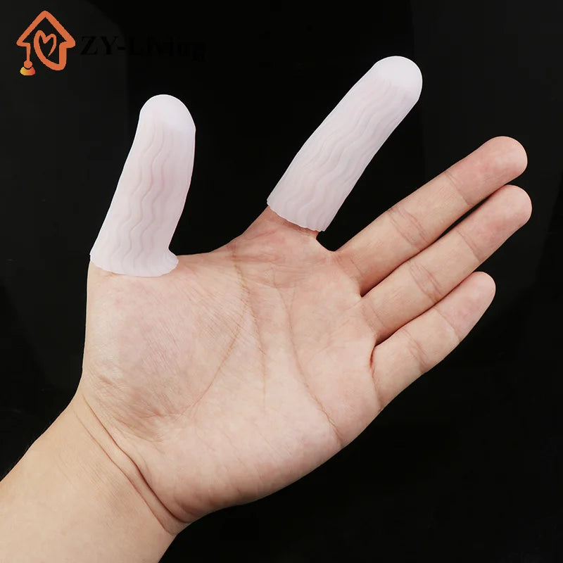 1 Pair Silicone Finger Protector Sleeve Cover Anti-cut Heat Resistant Finger Sleeves Great Cooking Kitchen Tools Quake