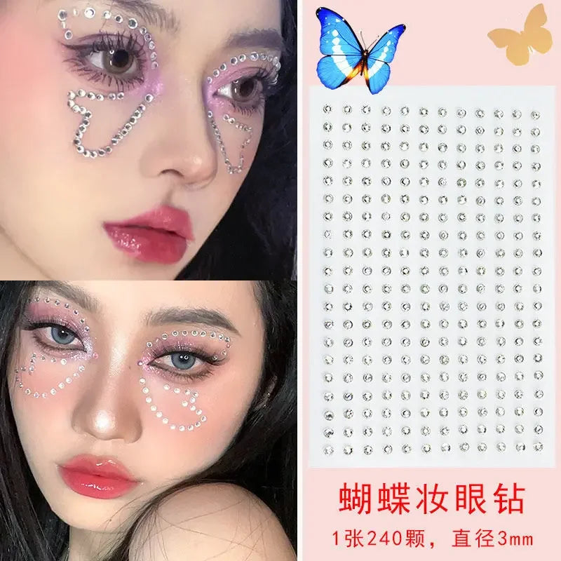 Teardrop Rhinestone Face Stickers – Glam DIY Party Gems