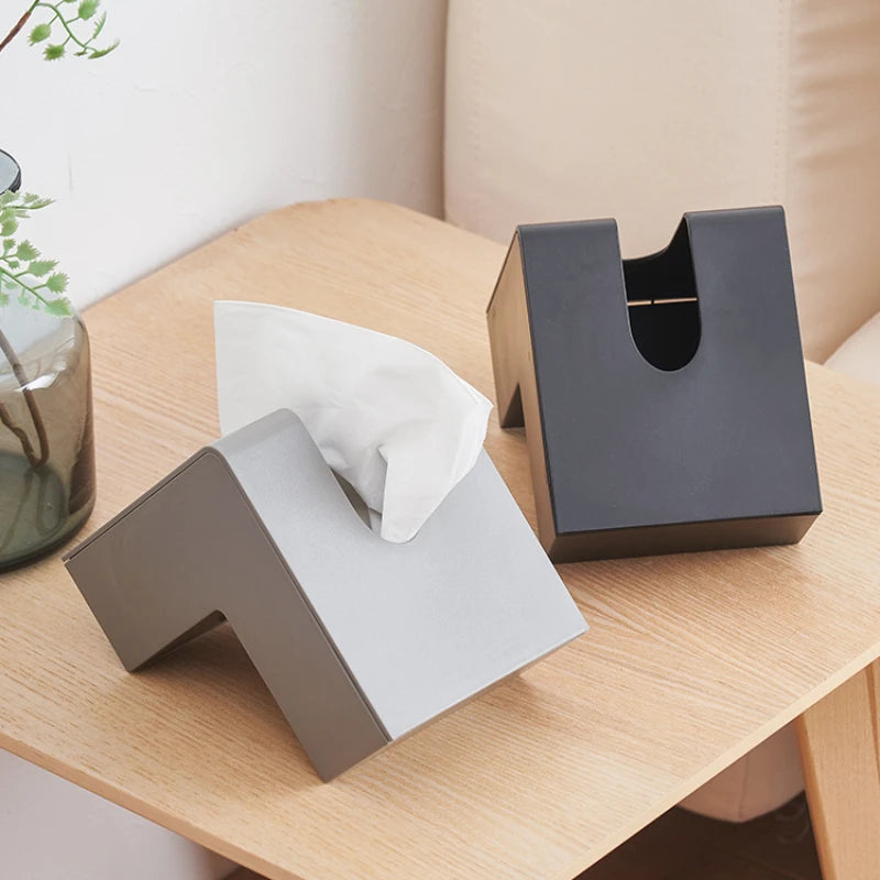 Japanese creative ins air-pumped paper box net red high appearance level L-shaped tissue box living room simple Kleenex box Quake