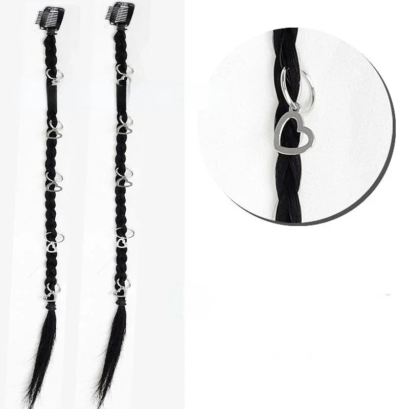 2pcs/set Y2K Boxing Braids Girls Cool Fashion hair Braide Women Fried Dough Twist Braid Traceless Invisible BB Clip Boxing Braid Quake lkax