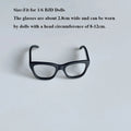 Handmade 1/6 Doll Plastic Glasses Fashion Multicolors High Stretch Jumpsuit Mini DIY Accessories for 1/3 BJD 30/60cm Dolls Quake Black Glasses