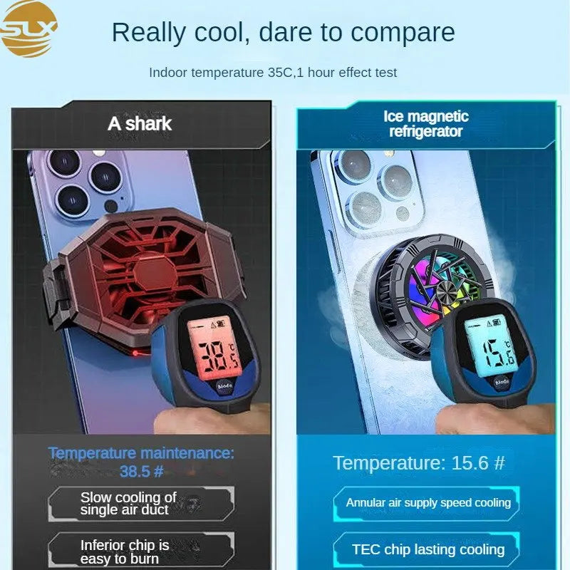 New mobile phone gaming cooler Mobile phone fan Mobile phone radiator cooling fan Quake