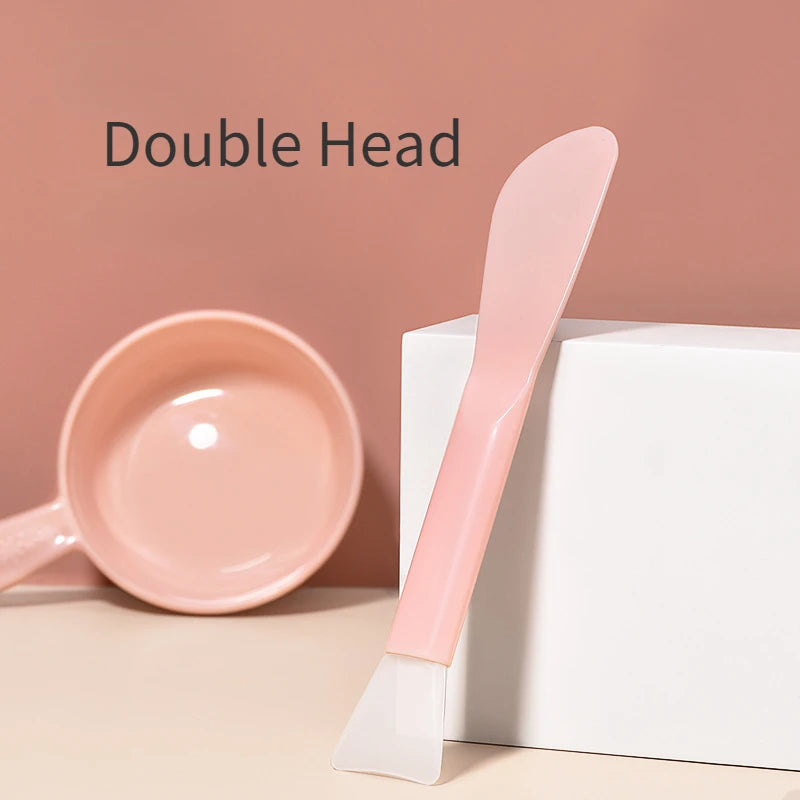 Dual-use DIY Mud Film Brushes Knife Type Flat Head Silicone Plastic Facial Mask Brushes Silicone Film Adjusting Rod Beauty Tools Quake