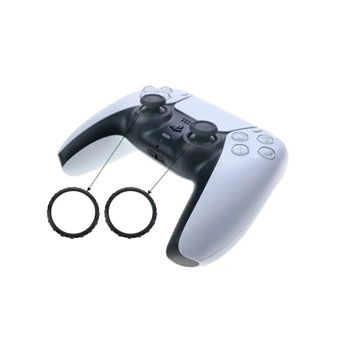 External Analog Thumb Stick Trim Accent Rings for DualSense 5 Controller Quake