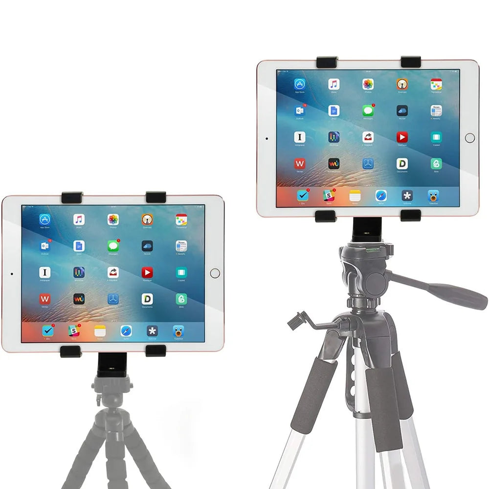 Universal Tablet Stand Adapter with Vientiane Gimbal for Tripod/Single Leg Stand Compatible with iPad/Air/Mini and Most Tablets Quake