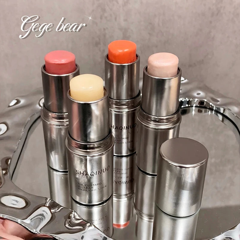 Custard Clear Light Stick Moisturizing Gloss Creamy Muscle Korean Makeup Blush Stick Quake