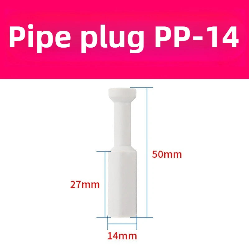 3/5 Pcs PP Pneumatic Connector Quick Plug Plastic Plug Pipe Plug PP 4mm 6mm 8mm 10mm 12mm 14mm 16MM Air Hose Sealing Connector Quake White PP14 5PCS