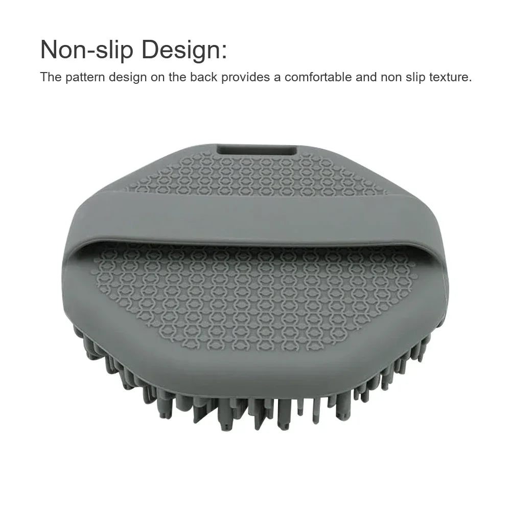 vvocci Soft Silicone Body Scrubber with Ergonomic Handle – Portable Shower Massage Brush for Exfoliating & Cleaning Quake