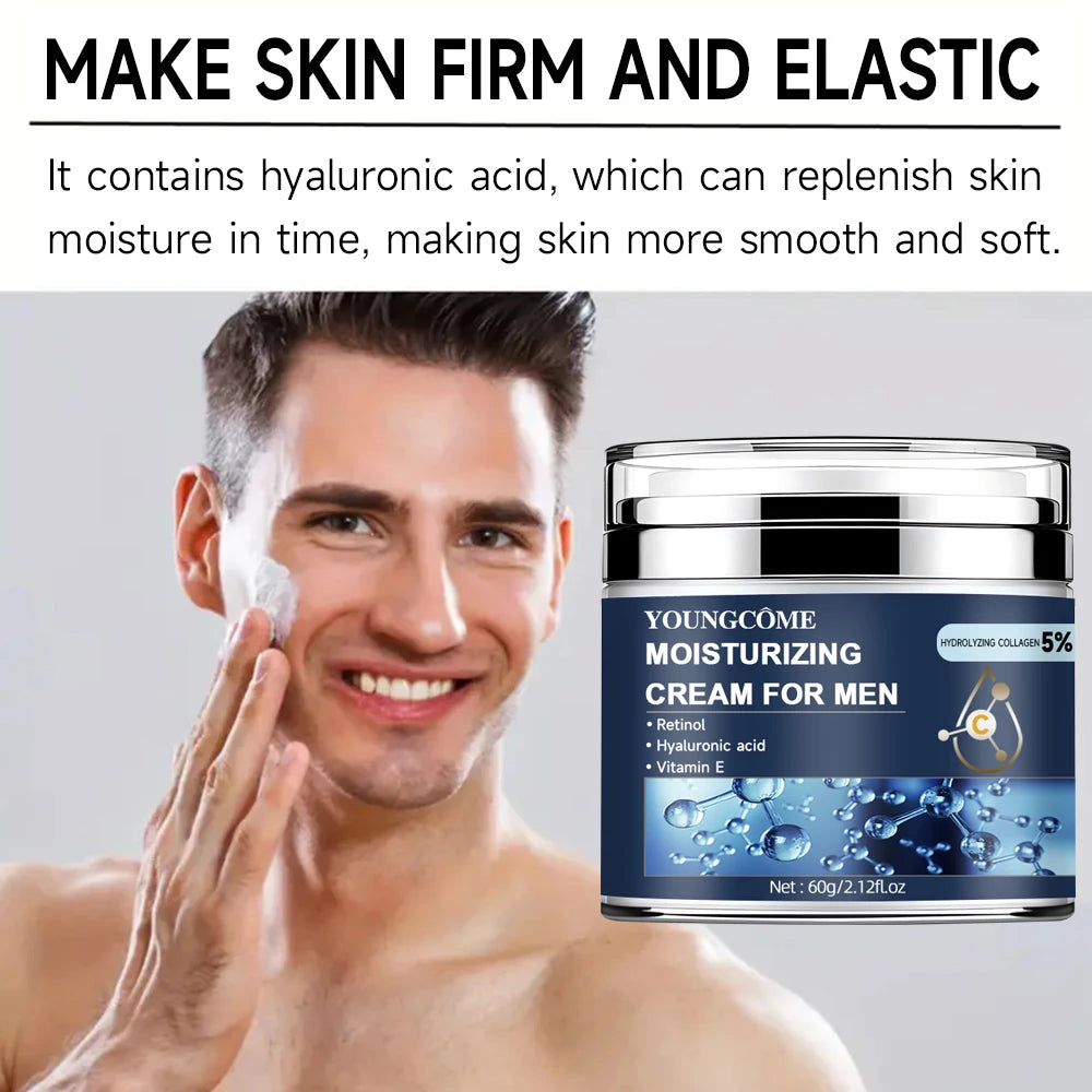 Men's Collagen moisturizing cream with retinol and vitamins, Anti-wrinkle Repair,fade fine lines,hyaluronic acid facial skincare Quake