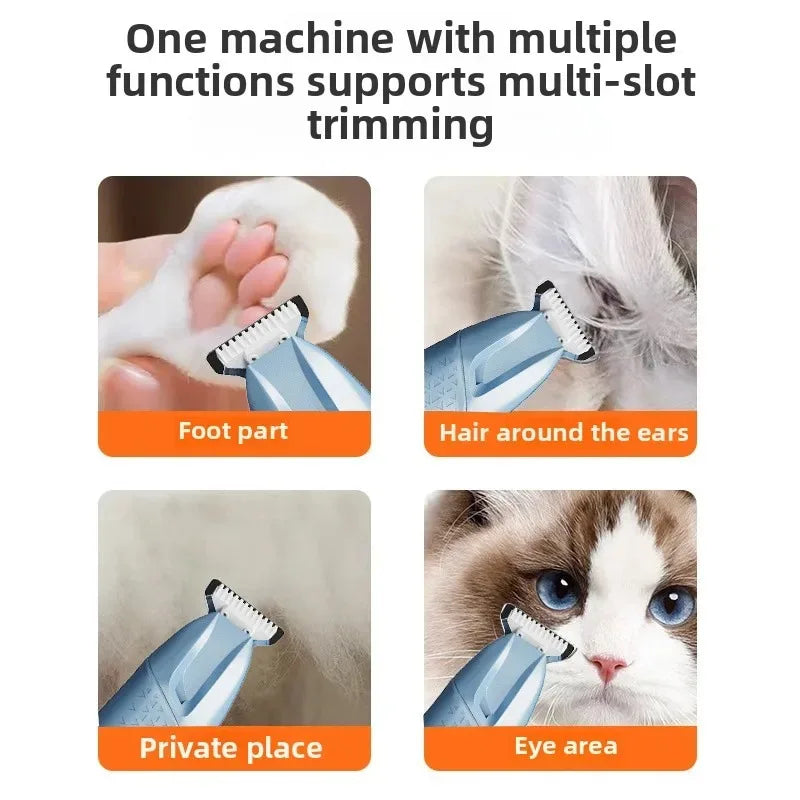 Multi Color Rechargeable Pet Clipper - LED Light Portable Electric Trimmer, Safe for Cats and Dogs’ Paw Foot Ear Eye Grooming Quake