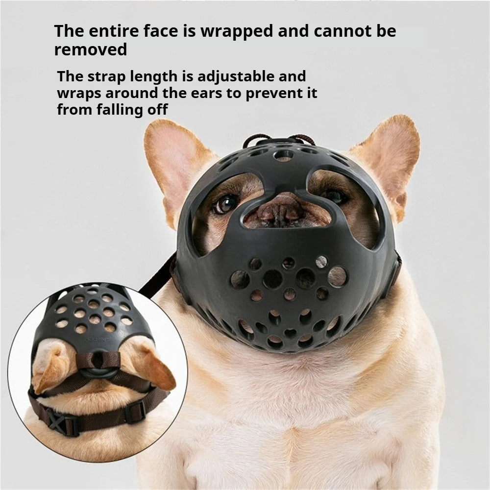 Short Snout Dog Muzzle,Soft Silicone Flat Faced Muzzle for French Bulldog Shih Tzu & Pug for Biting Chewing Licking and Grooming Quake