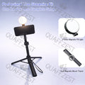 4 in 1 Phone Mount 1.3m Extendable live Tripod Selfie Stick Support LED Ring Dual Light Mirror Stand for Phone Quake Default Title