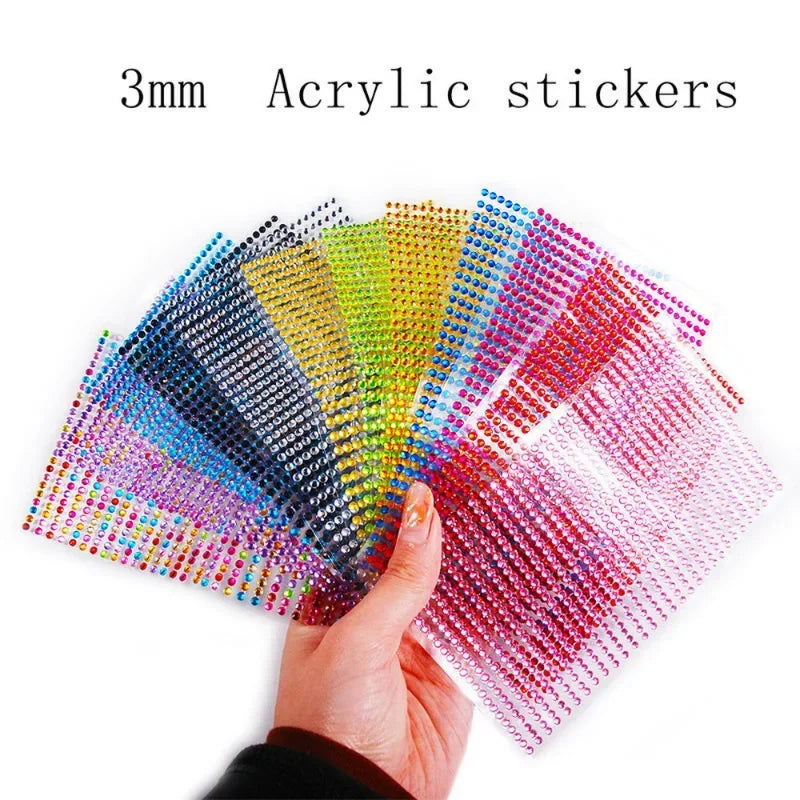 Face Decoration Rhinestone Stickers Children Toy Crystal Diamond Sticker DIY Eyes Tear Makeup for Music Festival Halloween Party Quake