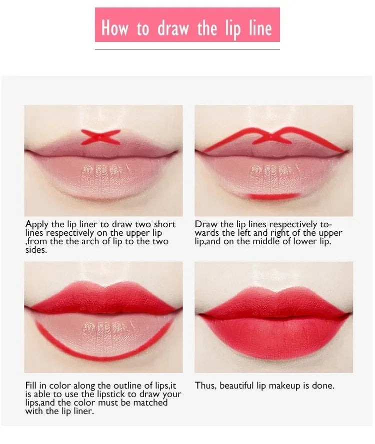 YALAIYI 12-color Lip Liner Pencil Waterproof and Colorfast for Beginners Easy To Use Lip Liner Pen Lip Liners Foggy Color Quake