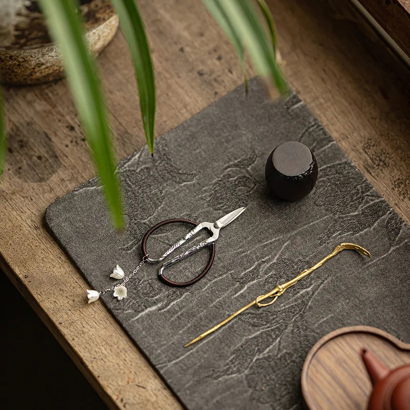 Jacquard Dry Tea Mat Waterproof Tea Mat Kung Fu Tea Set Accessories Fabric Heat-resistant Tea Table Mat Chinese Zen Table Quake