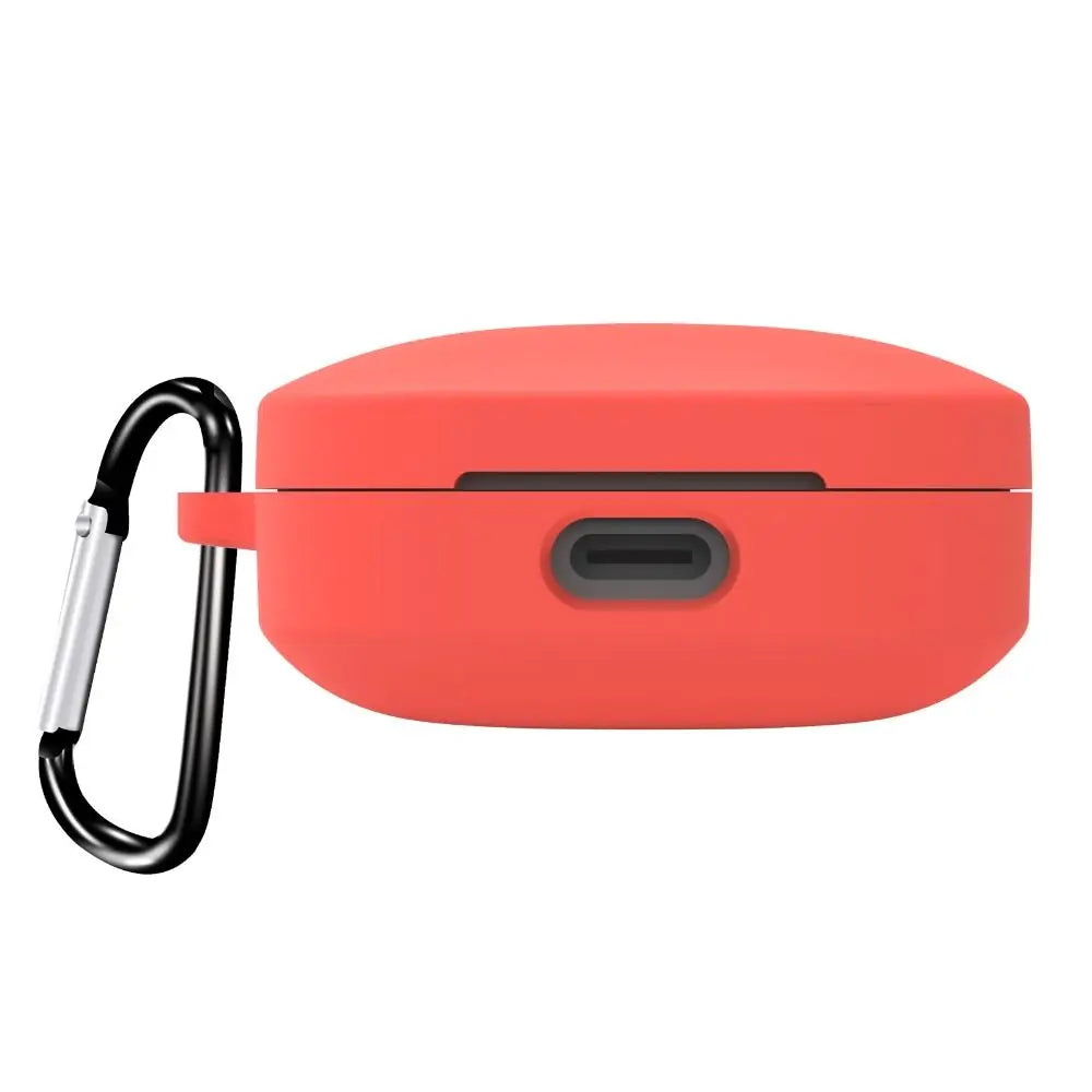 Soft Silicone Protective Case Protector Shockproof Cover Headphone Accessories With Hook Housing Shell for Redmi Buds 6 Active Quake Red