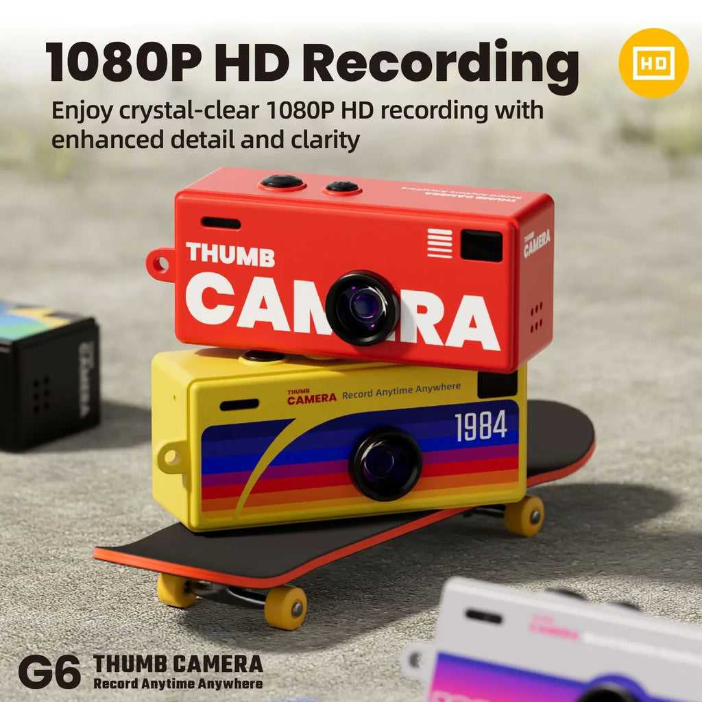 G6 Retro Mini Keychain Thumb Camera 1080P HD Recorder Built-in Flash Auto Focus 130 Wide Angle Lens LCD Screen Portable Camera Quake