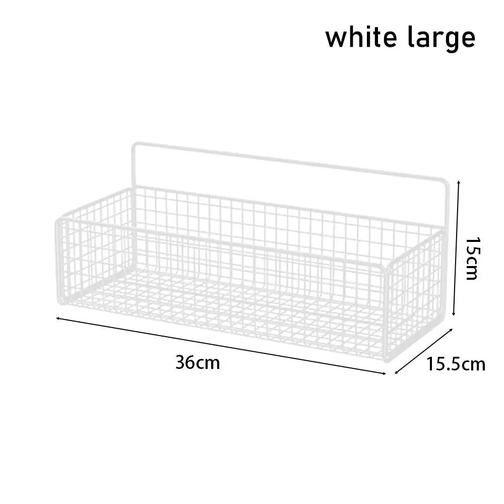 1Pcs Suspension Type Bathroom Storage Grid Shelf Wall Mount Kitchen Bathroom Accessories Bathroom Organizer Quake white large