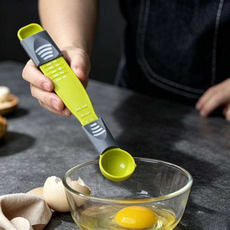 Adjustable Measuring Spoon Kitchen Baking Metering Scoop Sliding Precise Scale Spoon for Salt Milk Powder Seasoning Cooking Tool Quake