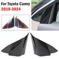 For Toyota Camry 2018 2019 2020 2021 2022 2023 Carbon Fiber Look Car Front Window Window A Pillar Triangle Cover Trim Sticker Quake Default Title