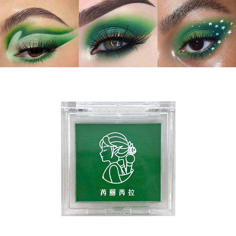 Matte Green, Monochrome, Christmas Brightening Eyeshadow Tray for Long-Lasting, Delicate Makeup, as a Blush, for All Skin Tones Quake