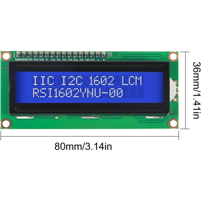 LCD1602 Screen with Backlight LCD Display Module Board 2 X 16 Characters 1602 5V for Ar-duino Duemilanove Robot 1602A UNO R3 MEG Quake only lcd blue