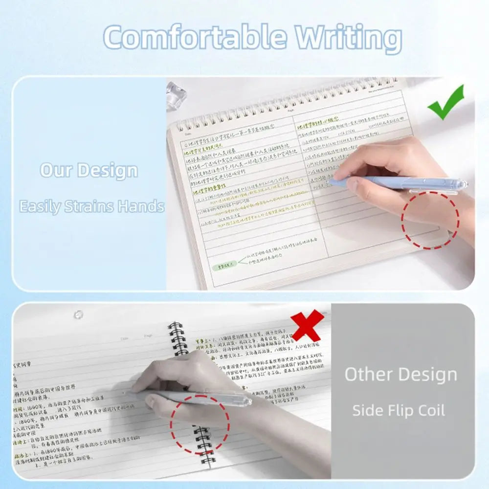 Simple Thicken Paper Coil Notebook Grid/Horizontal Lines Partition Design B5 Notepad Flip-up Notepad Students Quake