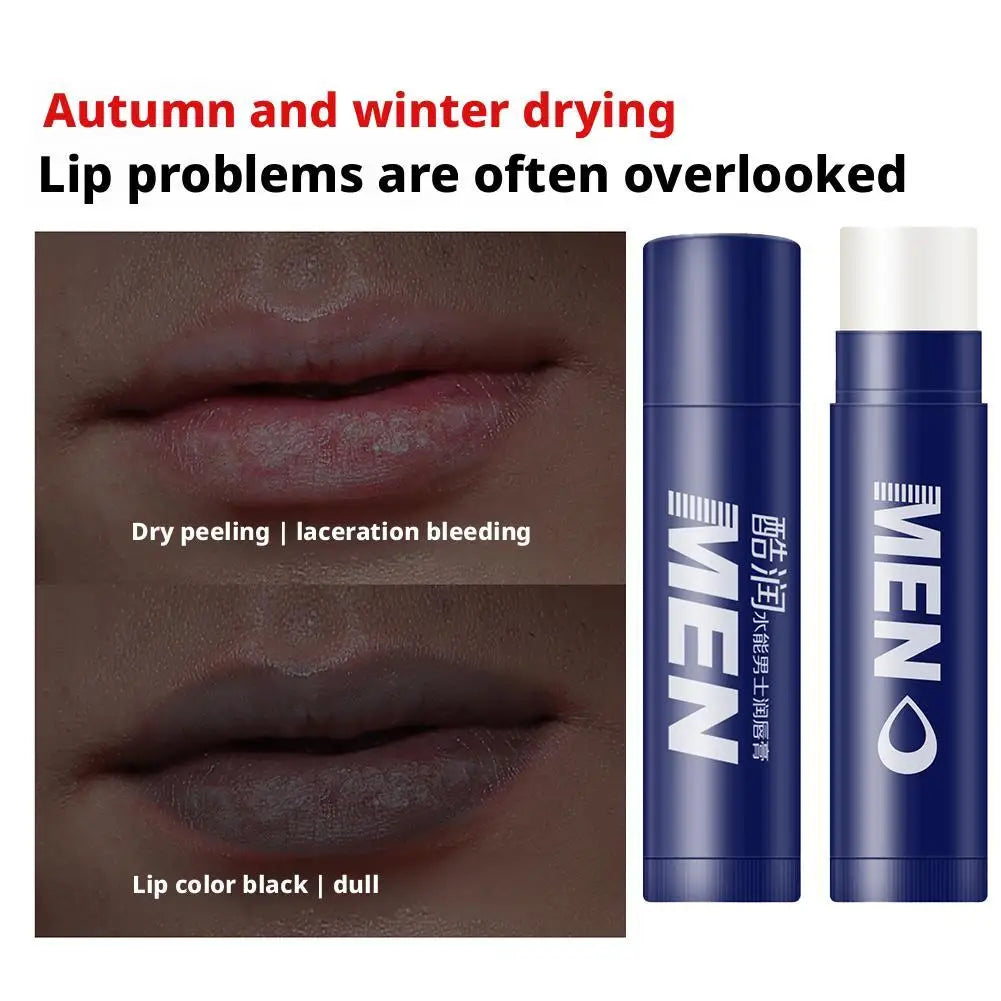 4 Flavors Hydrating Men's Lip Balm with Vitamin E, Mens Moisturizing Lip Balm Repairing Dry Cracked Lips Fade Lip Line Lips Care Quake