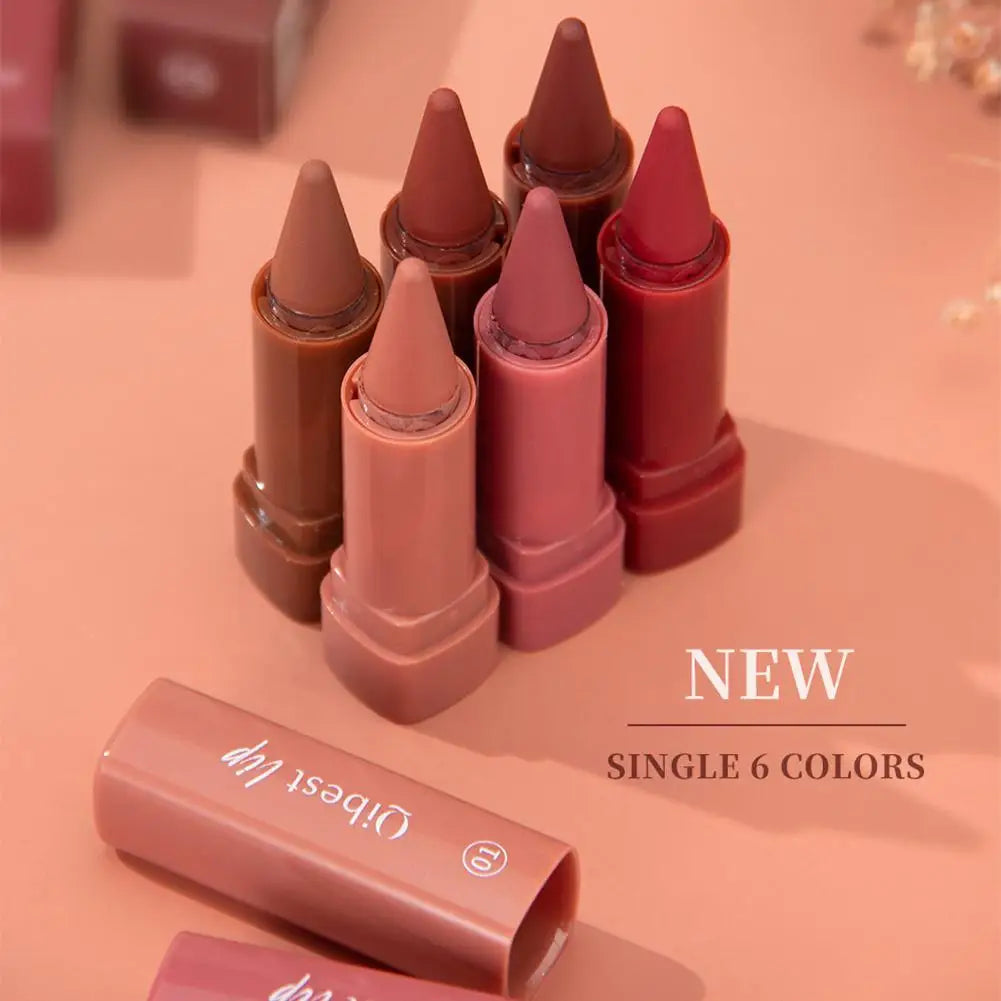 Twist Up Gradient Matte Lipstick Crayon Lip Liner Pencil For Women, Long Lasting Waterproof Flawless Contour Lip Pencil Crayon Quake