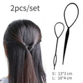 2/3/4pcs/set Ponytail Hair Styling Tools Ponytail Holder Topsy Loops Hair Bun Maker Braids Beauty Makeup Hairdressing Braiders Quake No.3 2pcs set