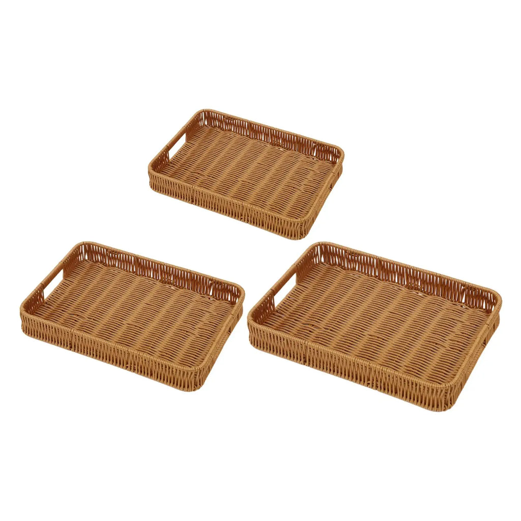 Hand Woven Serving Tray Multipurpose Vegetables Holder for Table Centerpiece Quake