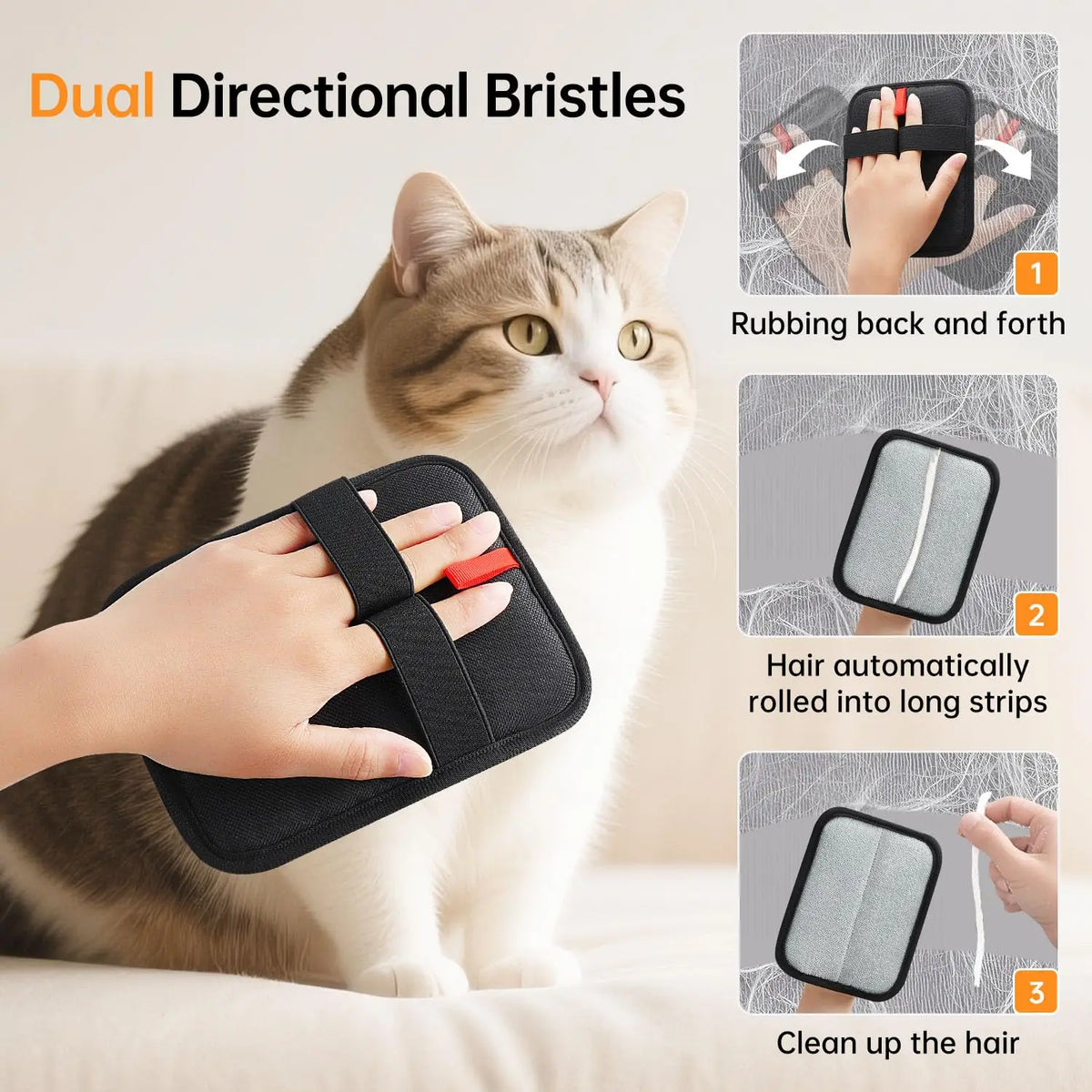 4Pcs Pet Hair Removal Gloves Reusable Electrostatic Cat Dog Hair Remover Grooming Gloves Brush Tool for Couch Carpet Car Seat Quake