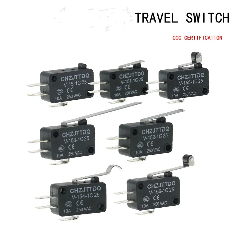 1PCS Micro Limit Switch CHZJTTDQ V-15.V-151.V-152.V-153.V-154.V-155.V-156.-1C 25 Travel Switch Limit Switch Silver Contact Quake
