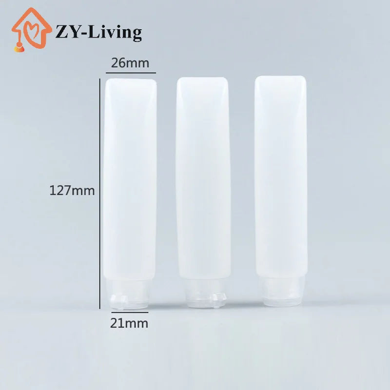 10Pcs 30/50ml Empty Squeeze Tube PE Soft Tubes Facial Cleanser Bottle Cosmetic Packaging Travel Bottle Refillable DIY Container Quake