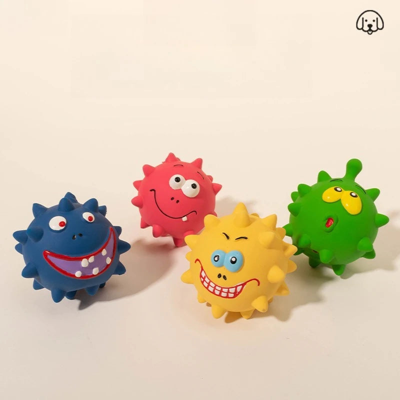 Cute Cartoon Big-Eyed Dog Sound Dog Toy Eco-Friendly Latex Interactive Pet Toy Ball Fun To Relieve Boredom Quake