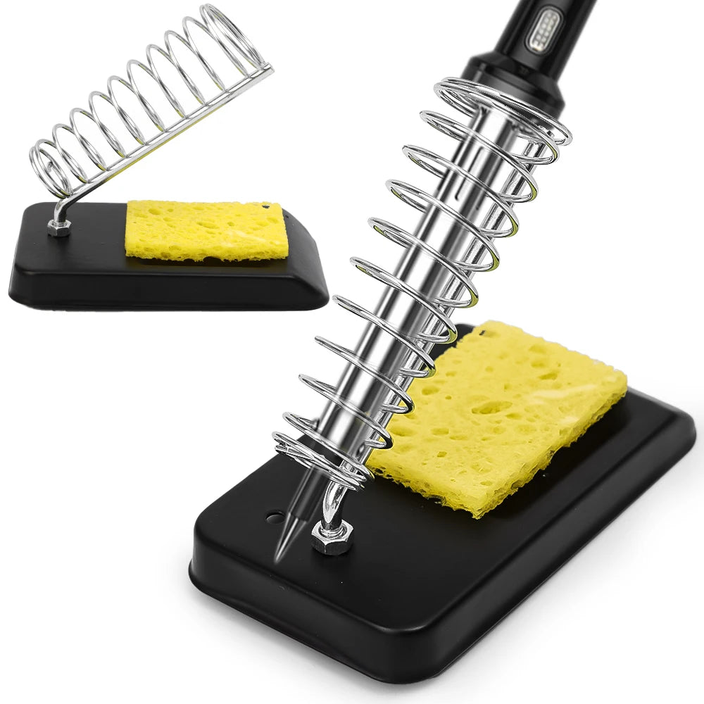 2/1PCS Universal Electric Soldering Iron Stand Holder with Welding Cleaning Sponge Pads Portable Soldering Iron Storage Rack Quake