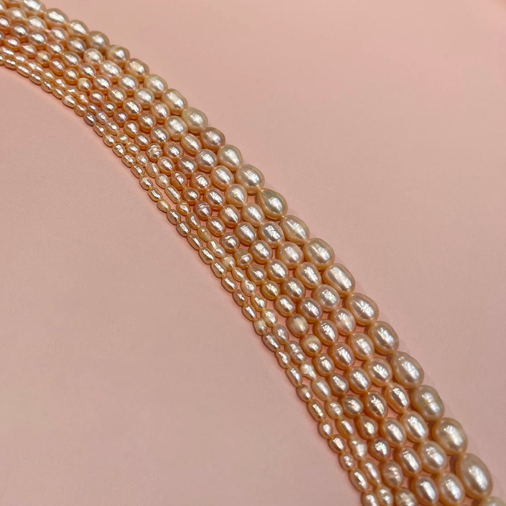 AA Thread Pearl 3-8mm Natural Freshwater Orange Pearl For Jewelry Making DIY Necklace Bracelet Chains Earrings Accessory Quake
