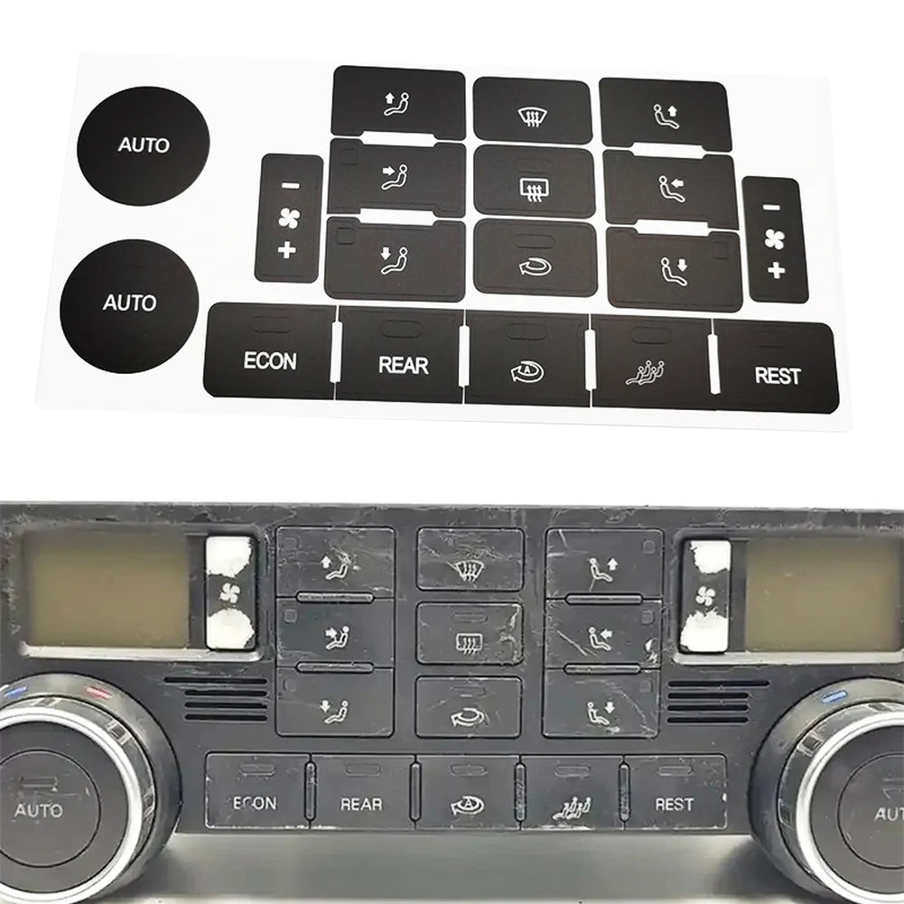 AC Panel Button Overlay Sticker for Touareg 2004 2005 2006 2007 2008 2009 Vinyl Repair Decal for Climate Controls Quake A